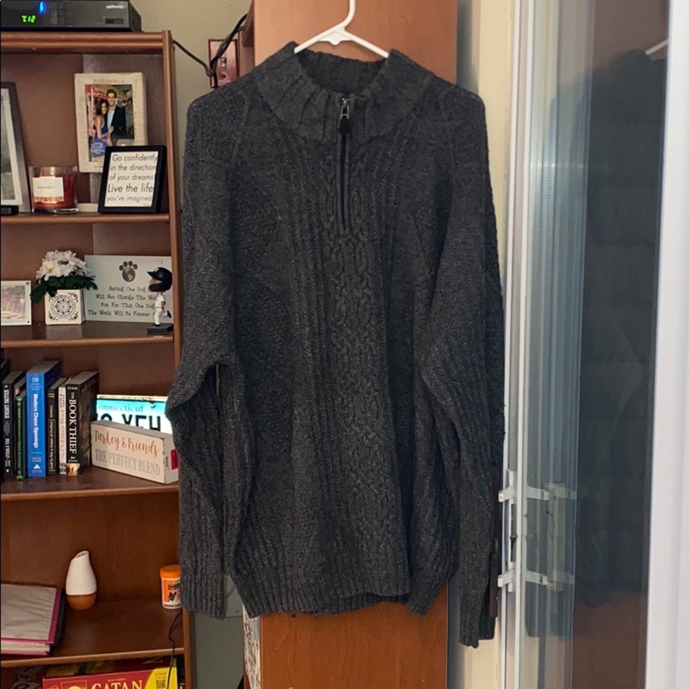 Dark Grey Quarter-Zip Sweater